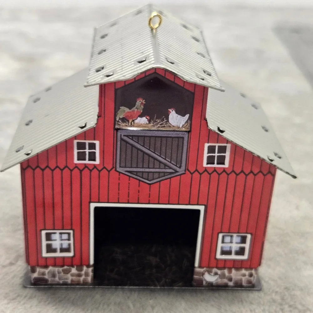 1999 Hallmark Keepsake Ornament Red Barn Town and Country Series Linda Sickman